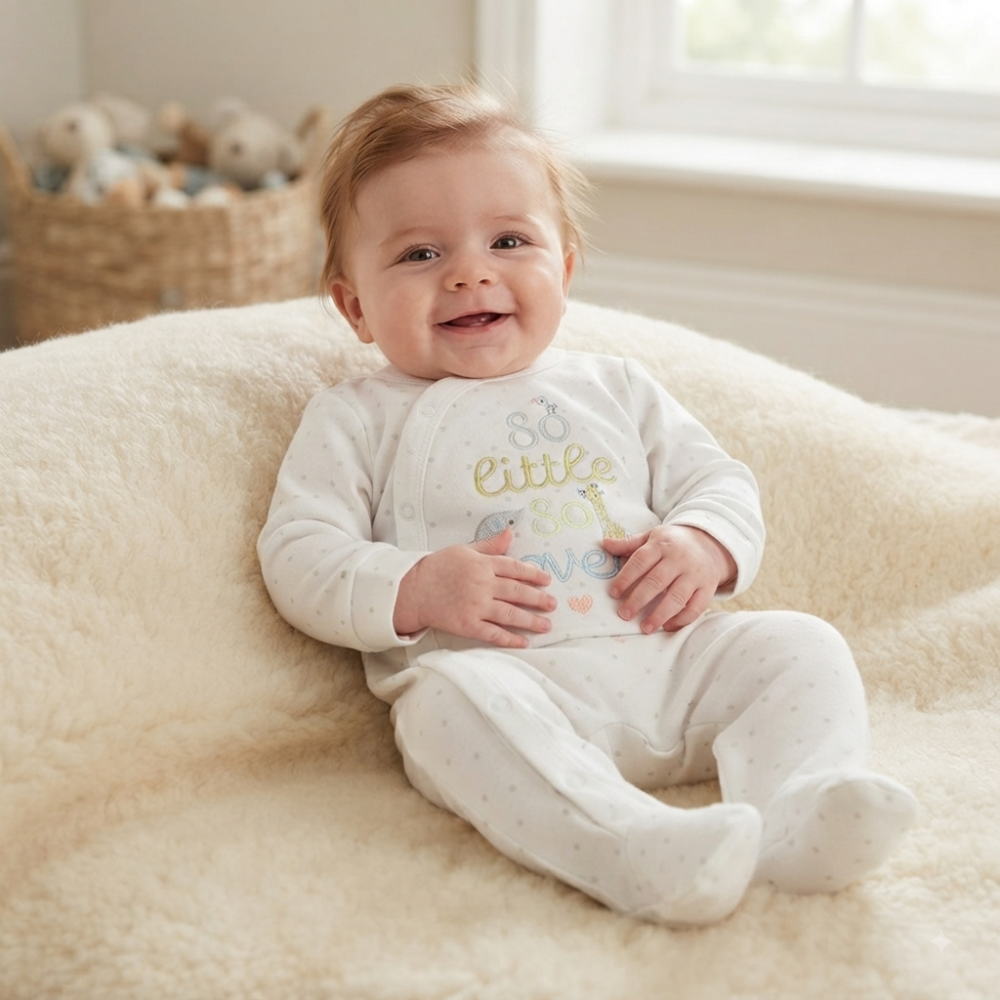 N14765: Baby "So Little, So Loved" Cotton Sleepsuit (NB-3 Months) N14765: Baby "So Little, So Loved" Cotton Sleepsuit (NB-3 Months)
